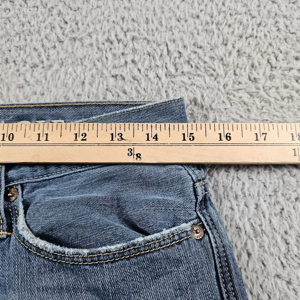 American Eagle Jeans Mens 30x28 Relaxed Straight Distressed Whiskering Faded